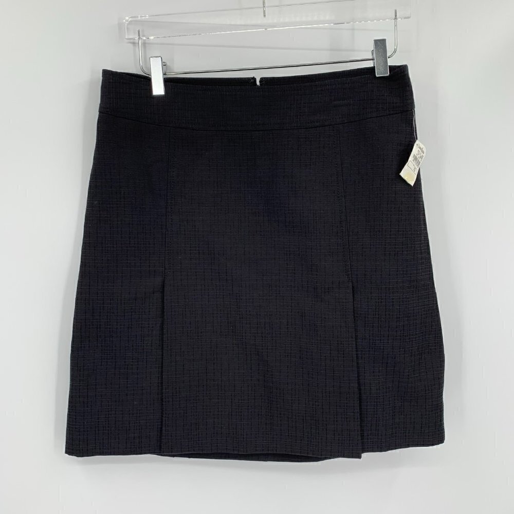 Dolce & Gabbana a-line cross-hatch texture black skirt double slit new 44 8